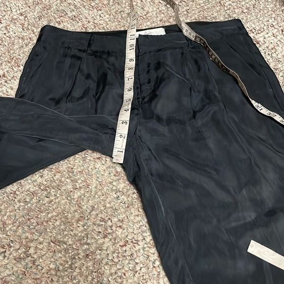 Joie pleated wide leg high rise ankle cropped pants - Picture 6 of 9